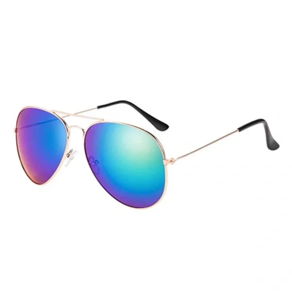 Mirrored Blue Shift Aviator Sunnies - Picture 3 of 4